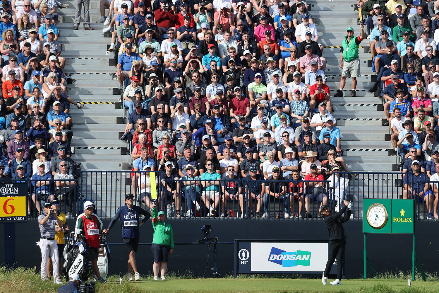 Fans watching on at The Open
